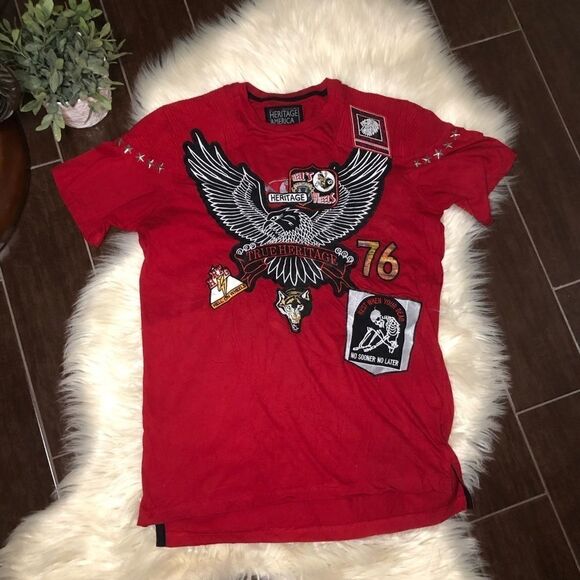 Heritage America Hell on Wheels tee fitted large - Picture 1 of 8